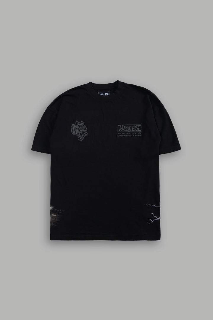 Darc M. Bison "Side By Side" Series Premium Oversized Tee in Black
