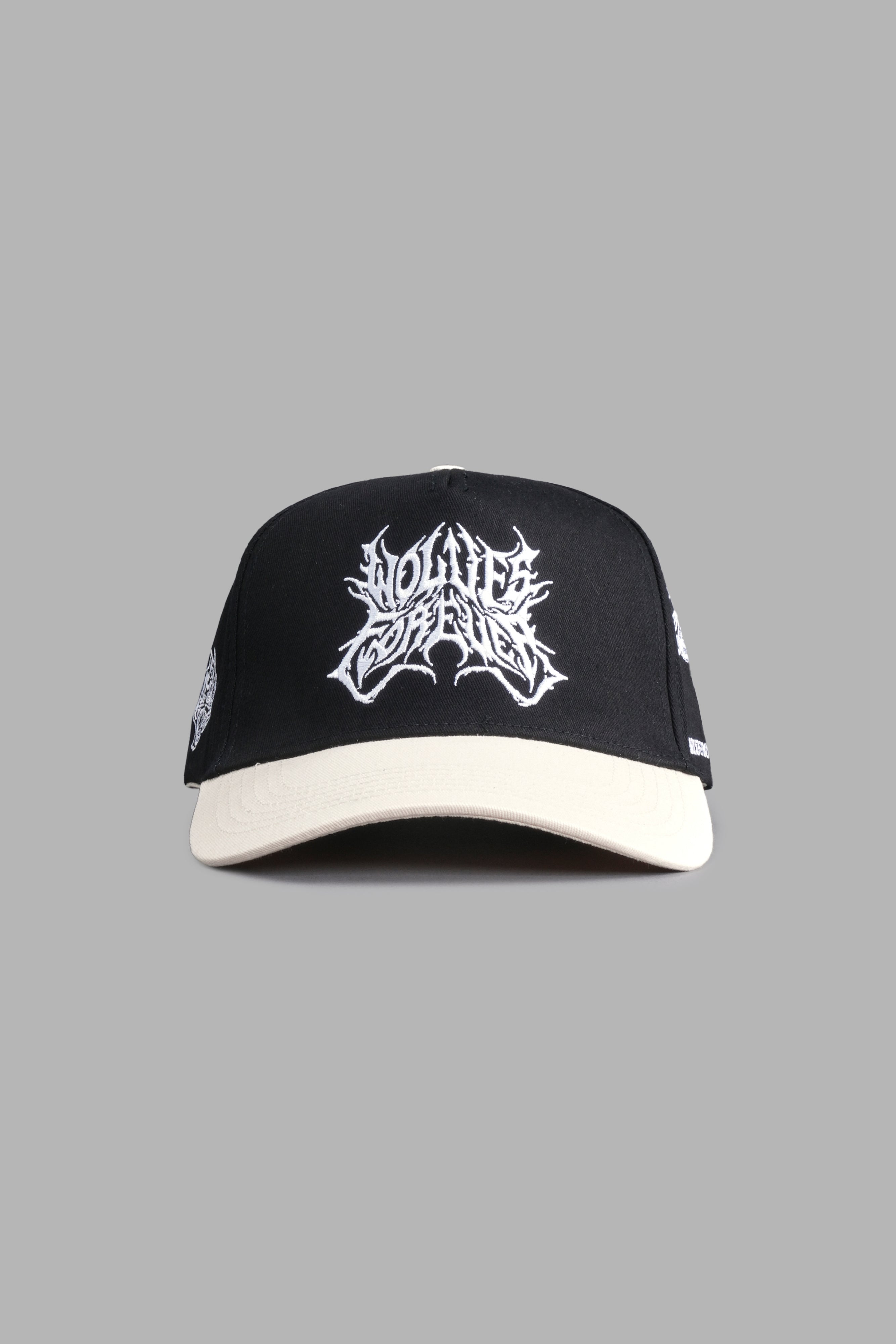 Metal 5 Panel Hat in Black/Cream