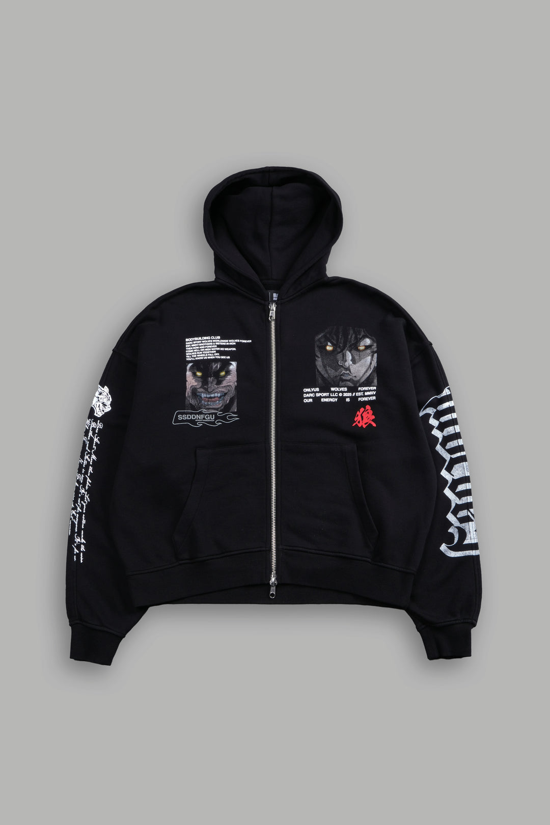 Hanma Legacy Darco Double Zip Hoodie in Black