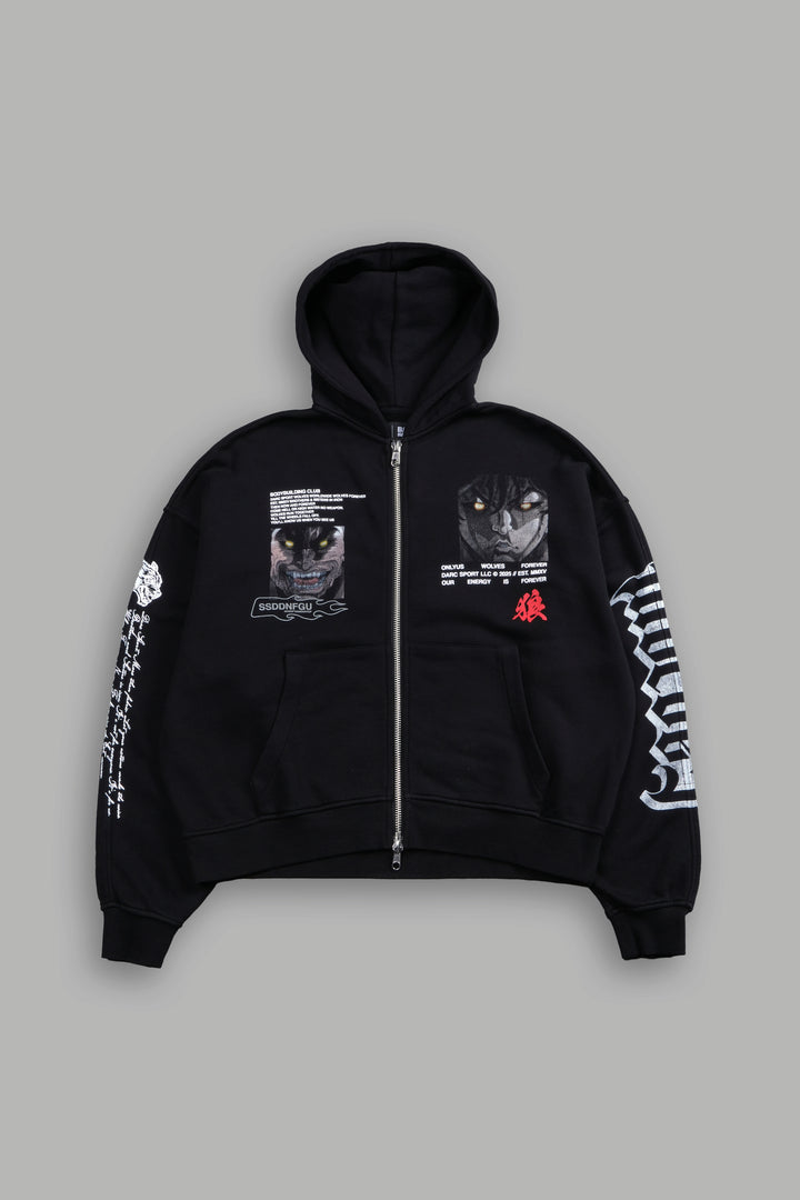 Hanma Legacy Darco Double Zip Hoodie in Black