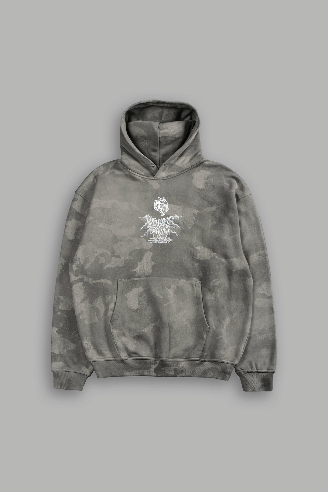 Drip Hesh WLVS FRVR Unisex "Pierce" Hoodie in Lush Vintage Woodland Camo