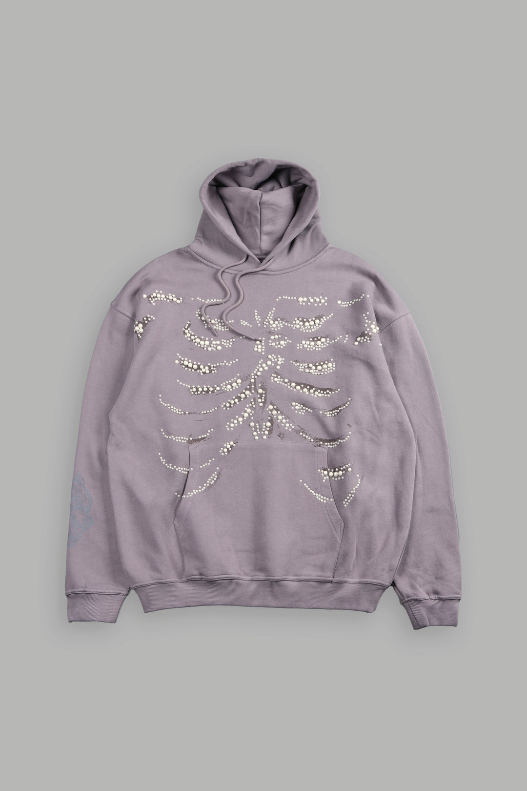 Bone Cage Bishop Hoodie In Pale Gray