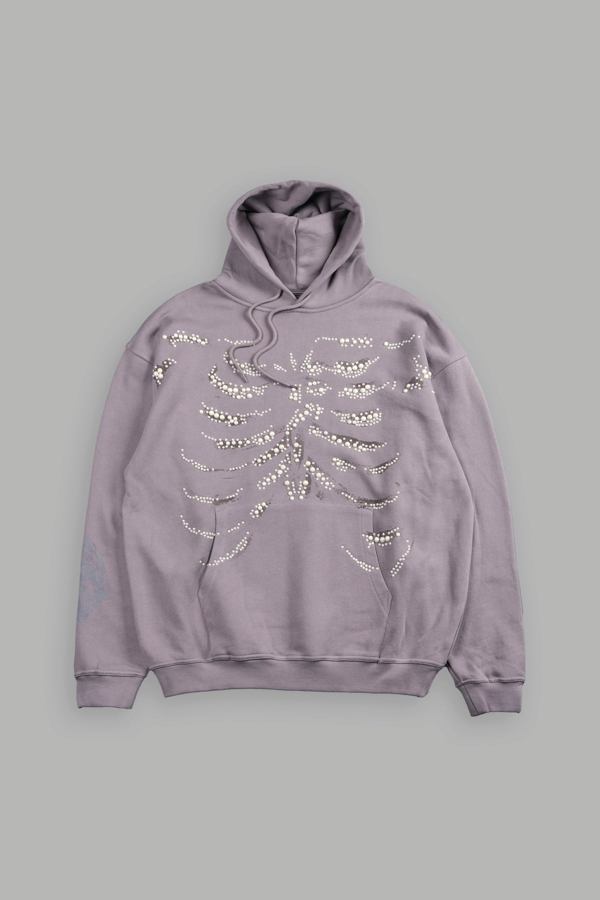 Bone Cage Bishop Hoodie In Pale Gray