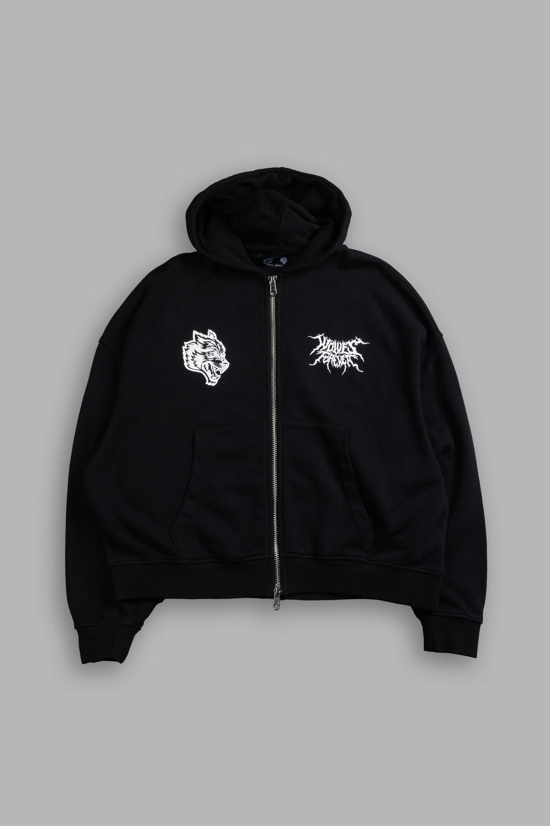 Stand-Off Vex Double Zip Hoodie in Black