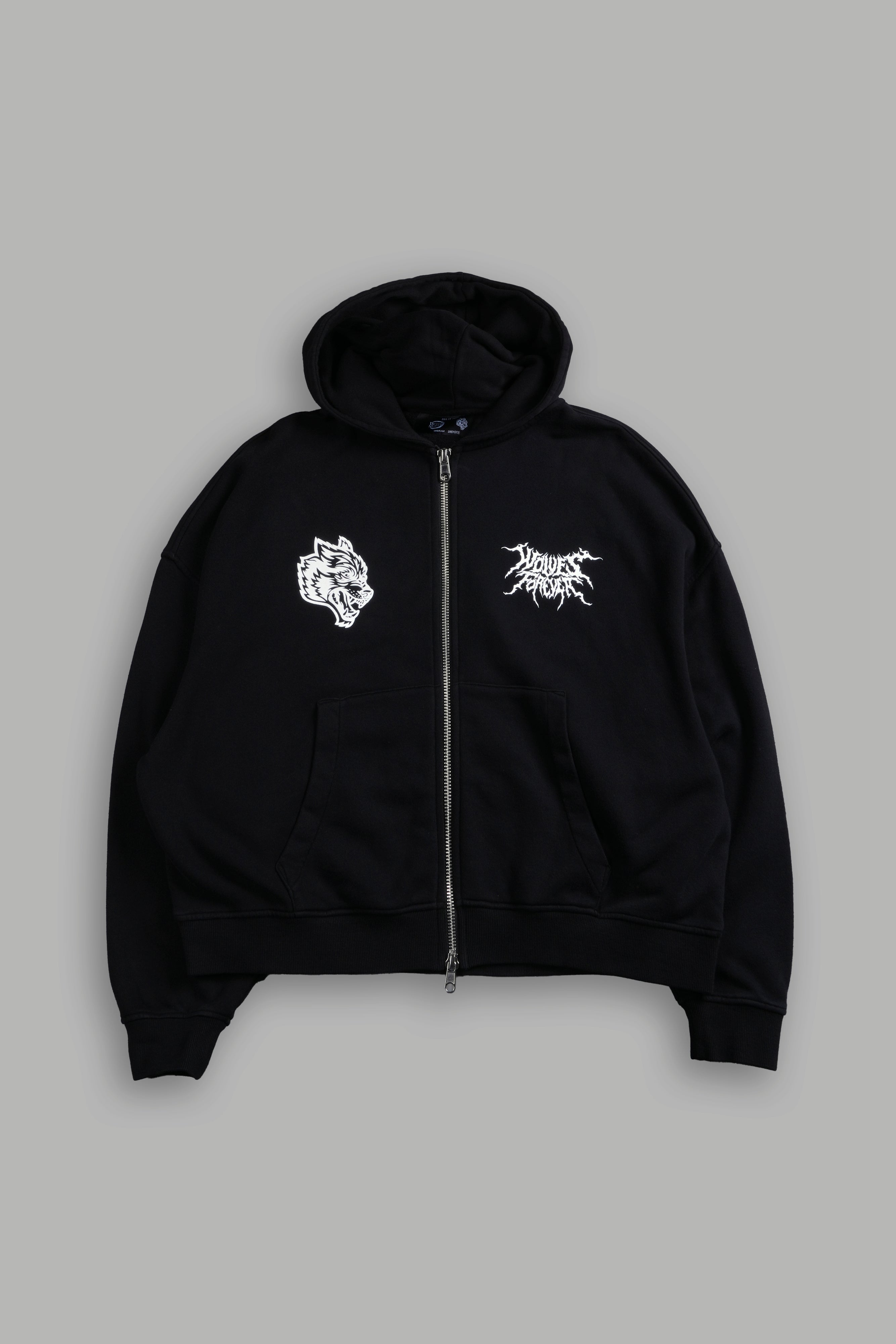 Stand-Off Vex Double Zip Hoodie in Black