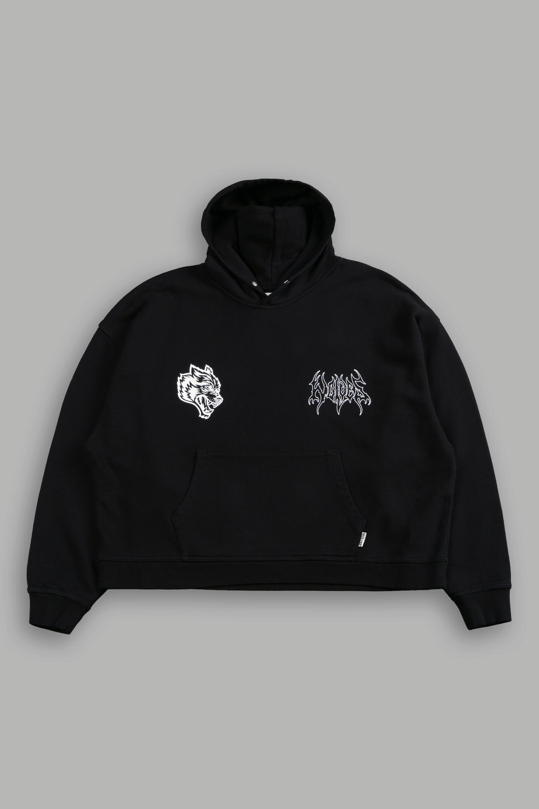 Wolf Hesh FRVR "Grunge" Box Cut Hoodie in Black