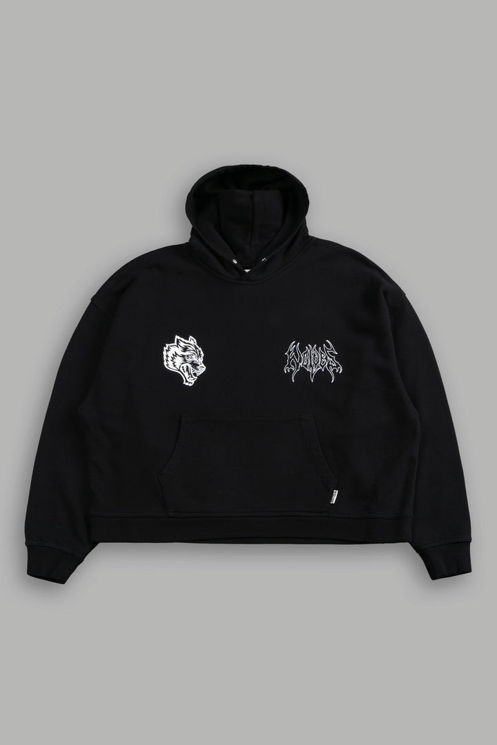 Wolf Hesh FRVR "Grunge" Box Cut Hoodie in Black