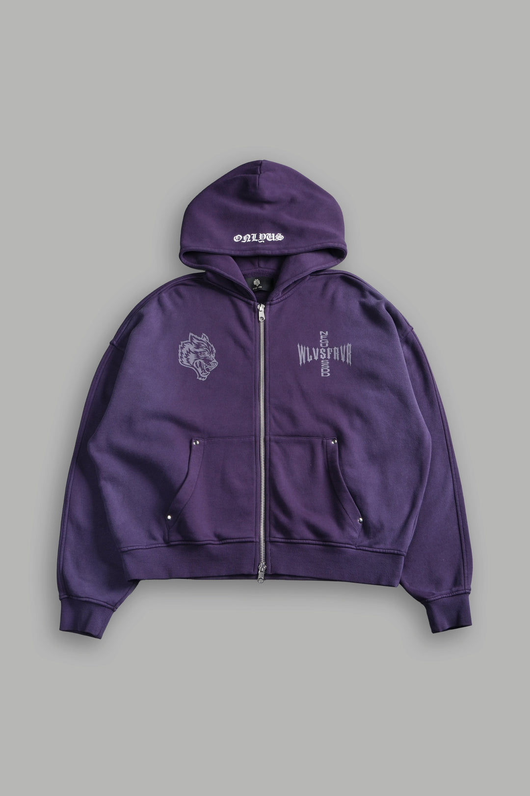 Iron Code Darco Double Zip Hoodie in Phantom Purple Inverted Sun Fade