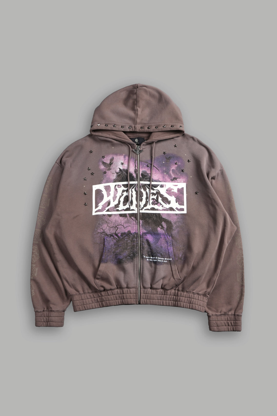 Midnight Horseman "Chambers" Zip Hoodie in Mojave Brown Drift Wash