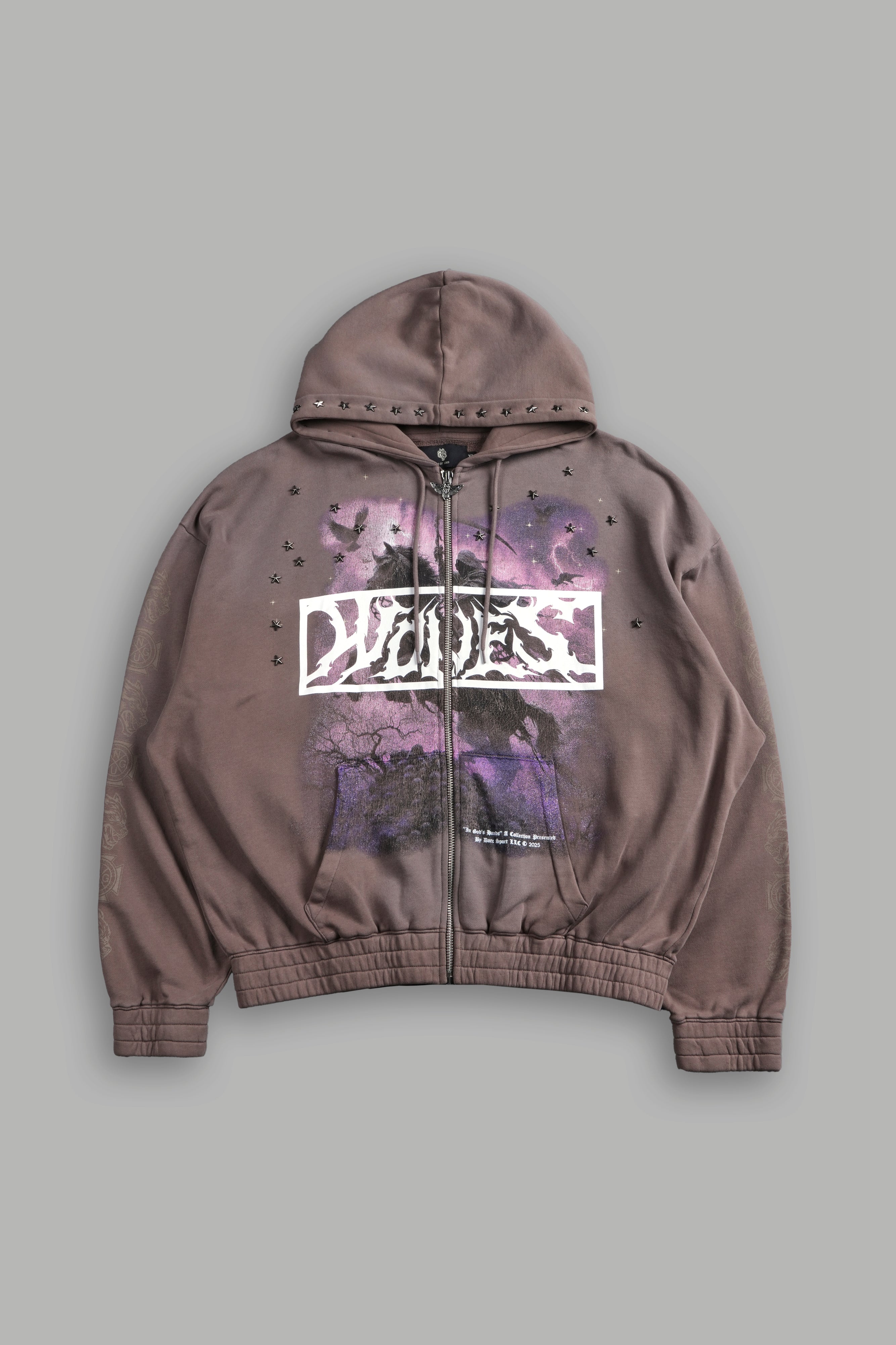 Midnight Horseman "Chambers" Zip Hoodie in Mojave Brown Drift Wash