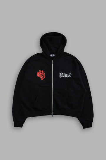Rogue Wolf Darco Double Zip Hoodie in Black
