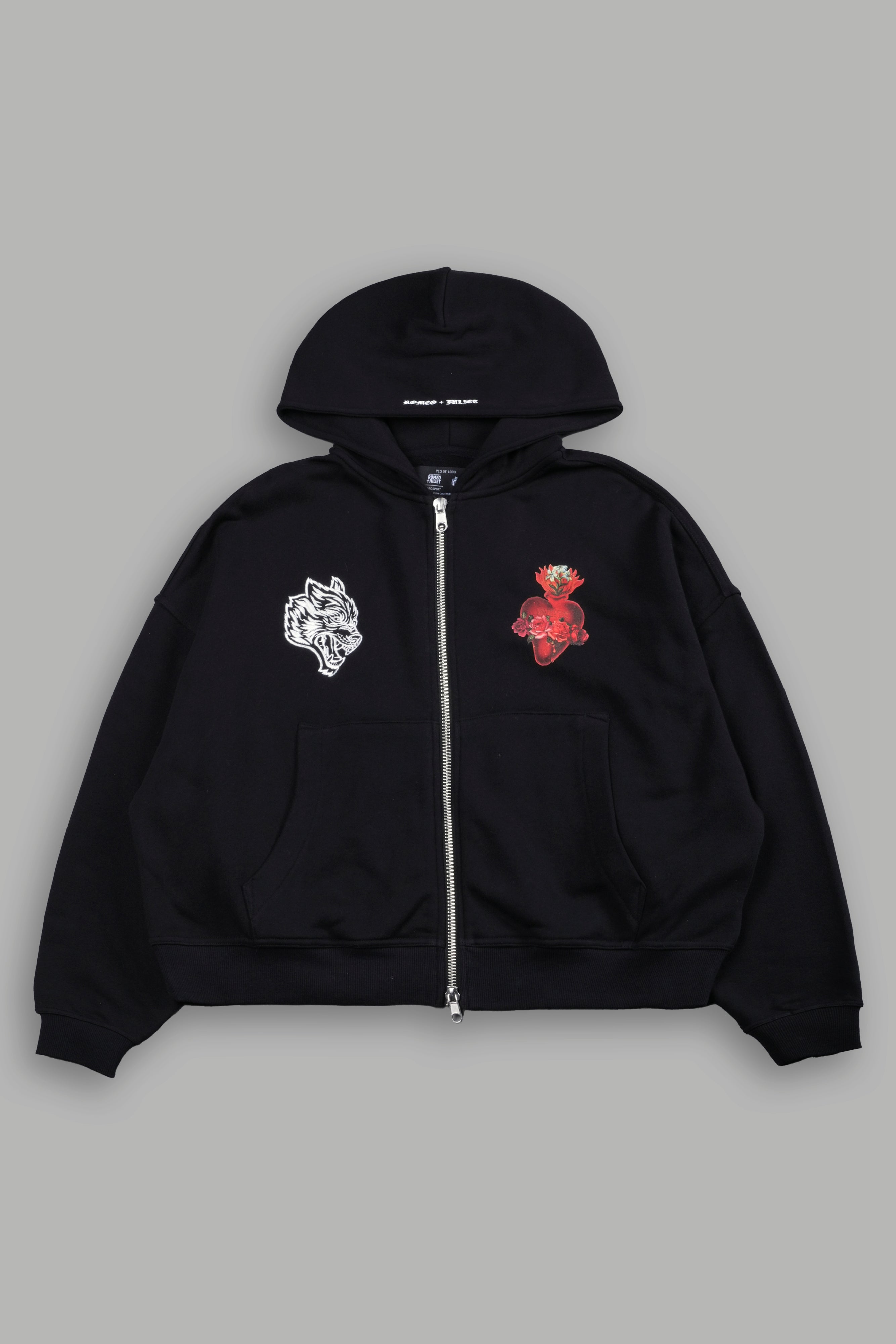 Heart Oath Vex Double Zip Hoodie in Black