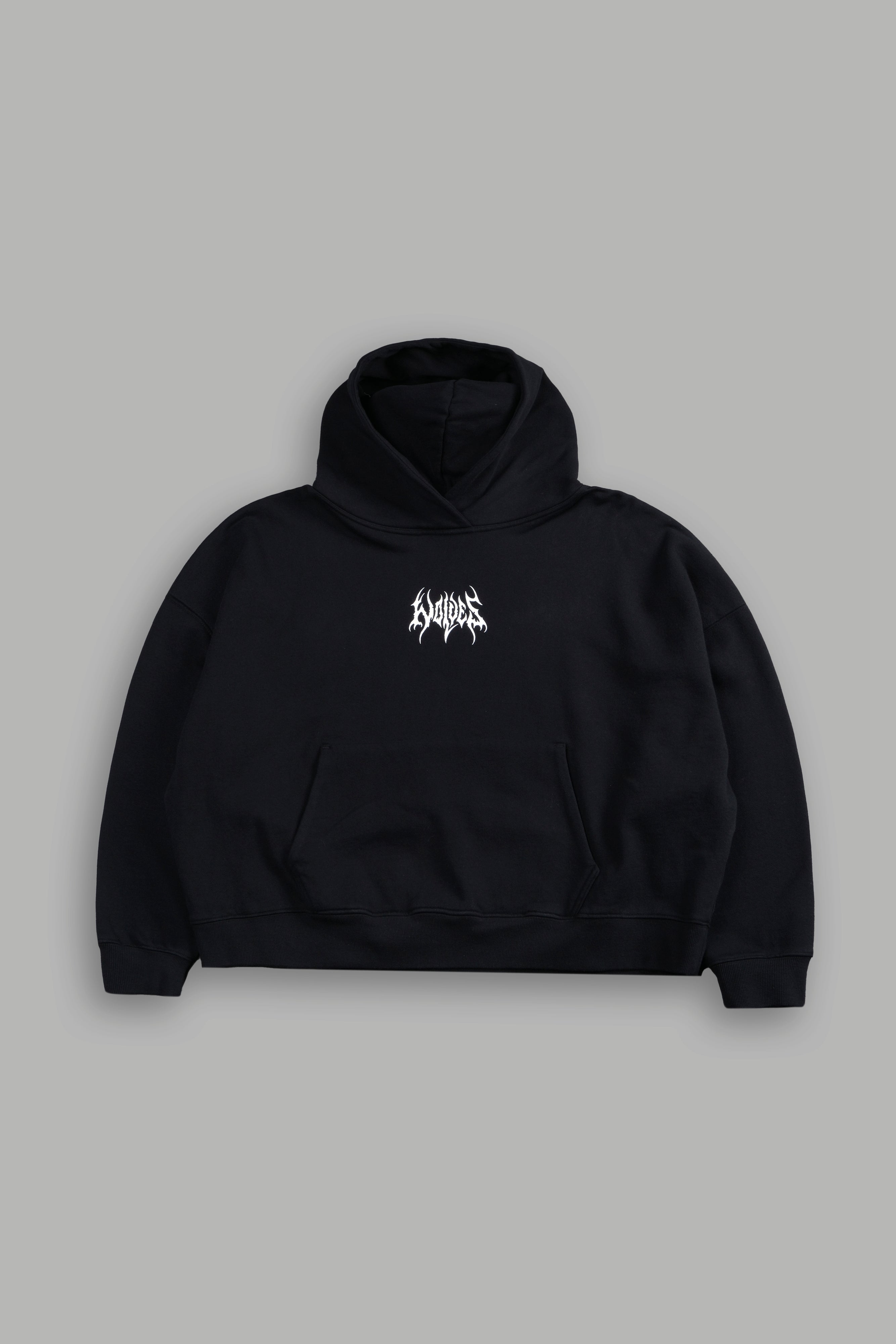 Hesh Core Grunge "Gage Box Cut" Hoodie in Black