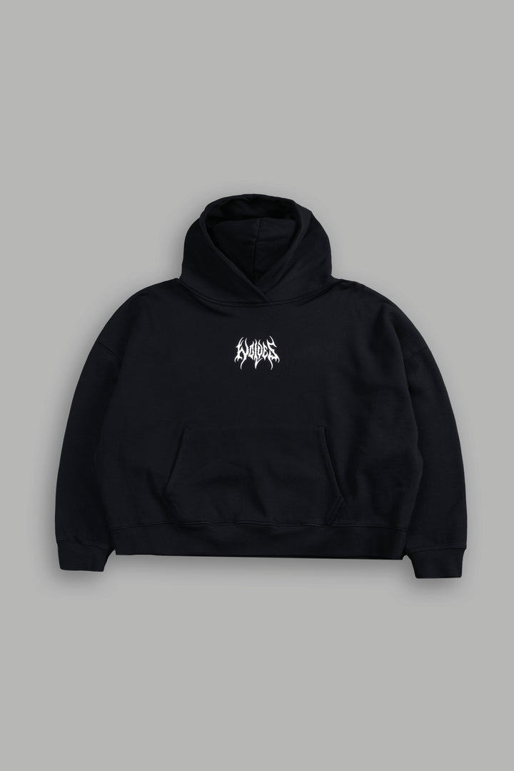 Hesh Core Grunge "Gage Box Cut" Hoodie in Black