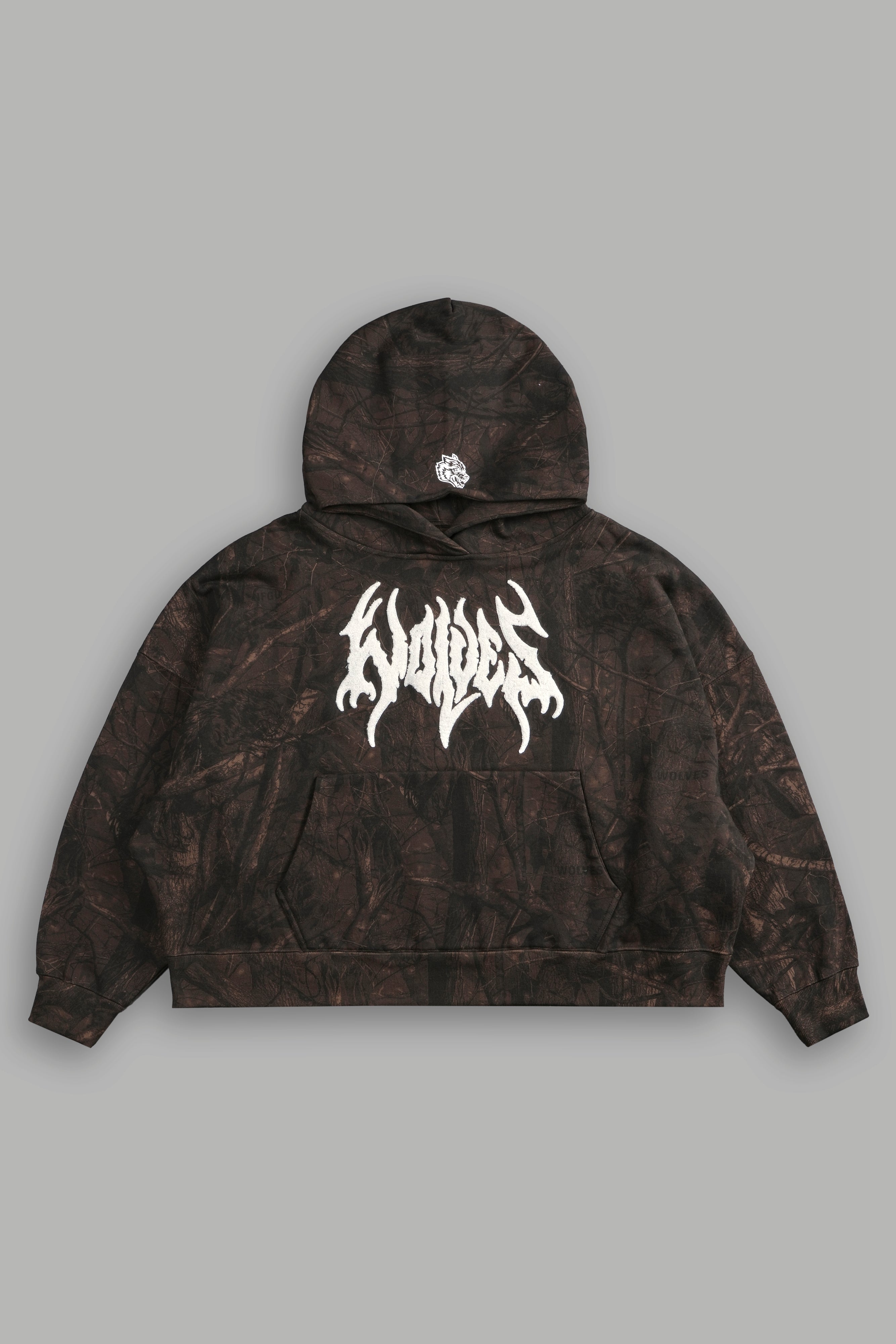 Origin Hesh Grunge "Gage Box Cut" Hoodie in Brown Driftwood Forest Camo