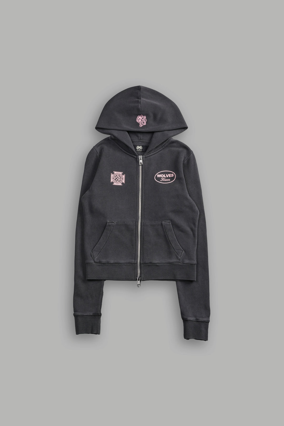 Our Time "Iris" Zip Up She Hoodie in Wolf Gray