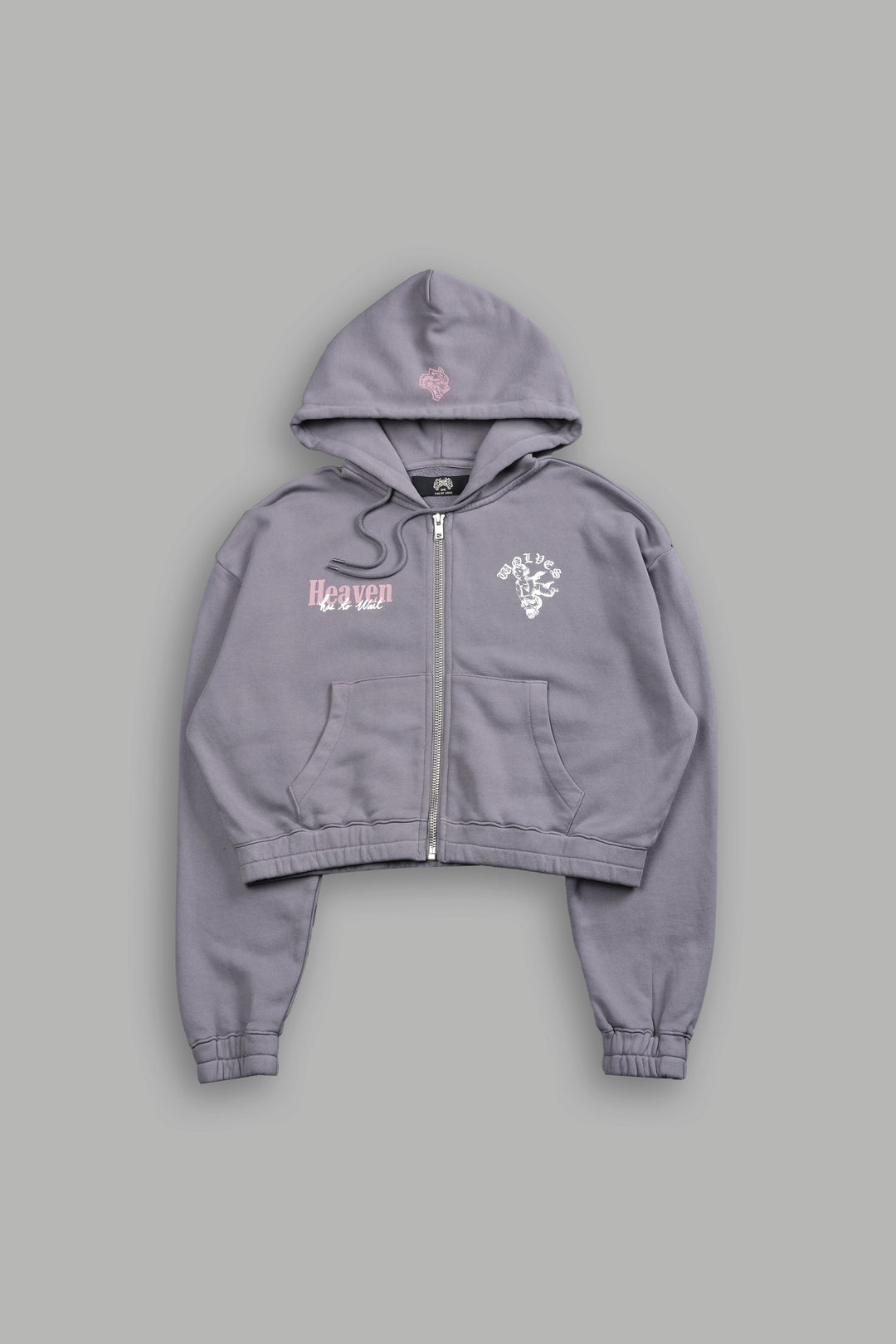 Guardian Cherub "Chambers" (Cropped) Zip Hoodie in Dove Gray