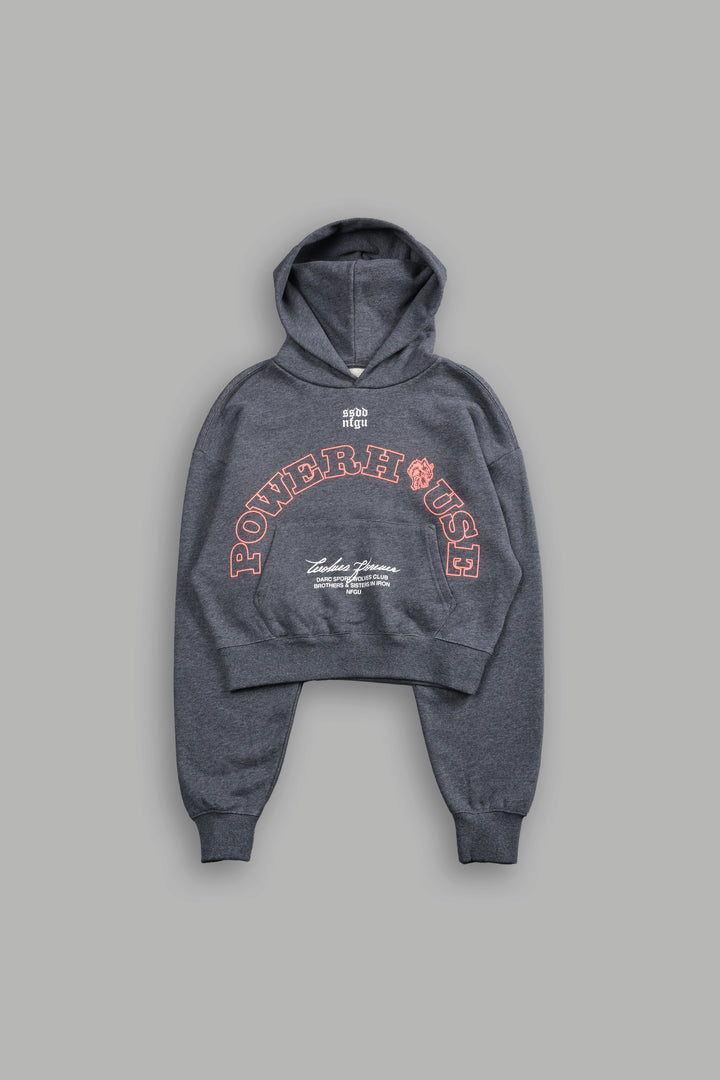 Powerhouse Wolves "Owen" (Cropped) Hoodie in Darc Heather Gray