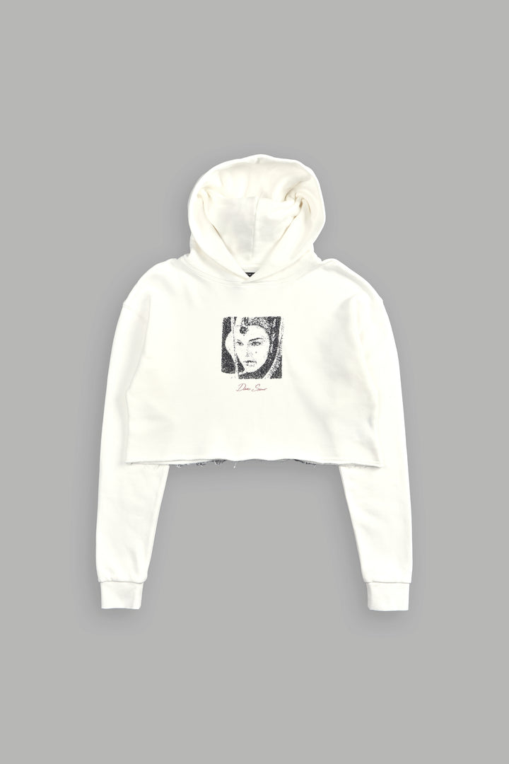 The Queen "Wyoming" (Cropped) Hoodie in Cream