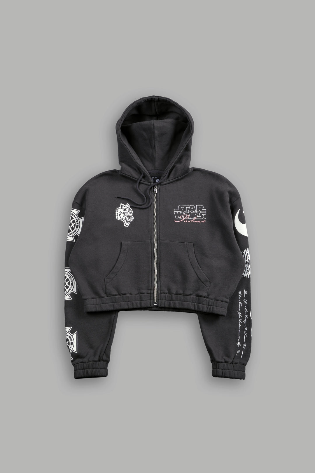 The Power Of The Dark Side Padme "Chambers" (Cropped) Zip Hoodie in Wolf Gray