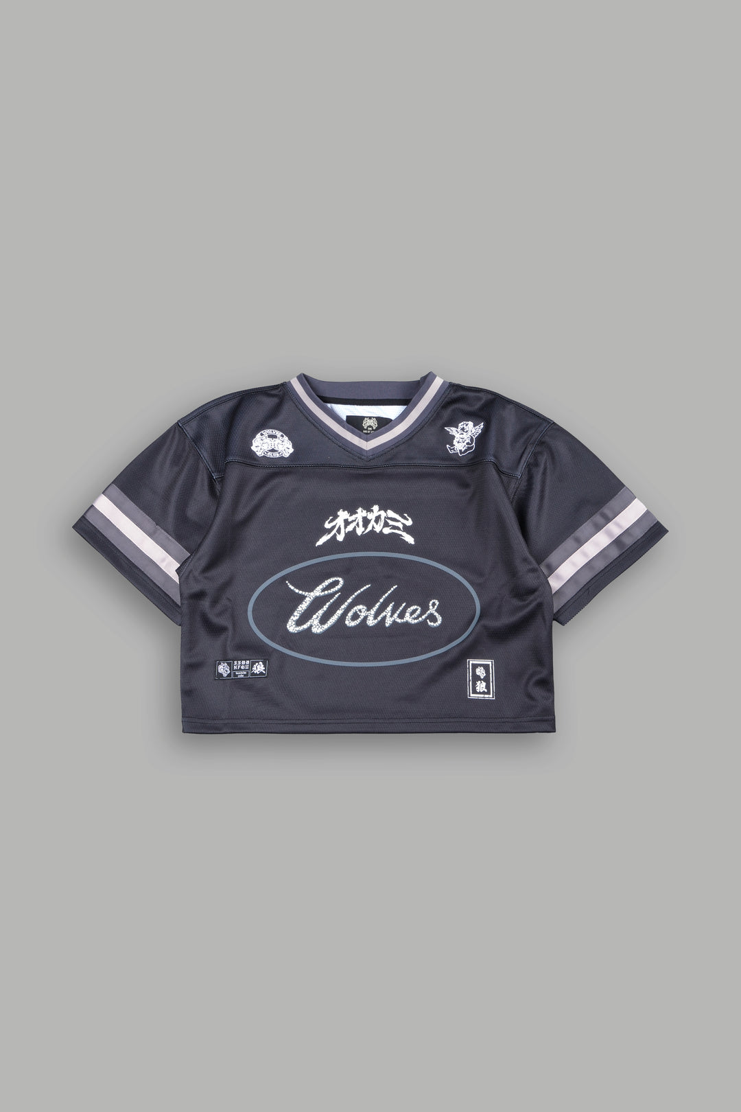 Honor She Football Crop Jersey in Black