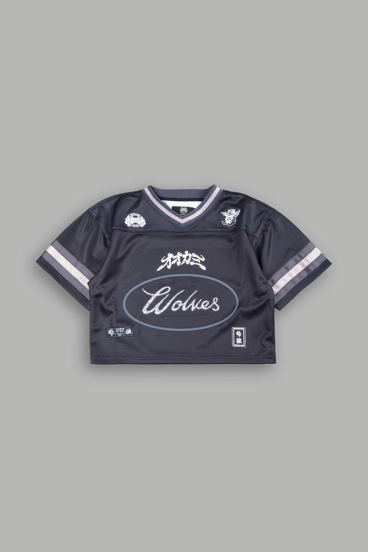 Honor She Football Crop Jersey in Black