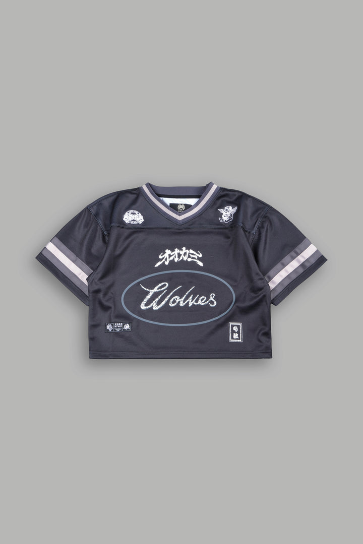 Honor She Football Crop Jersey in Black