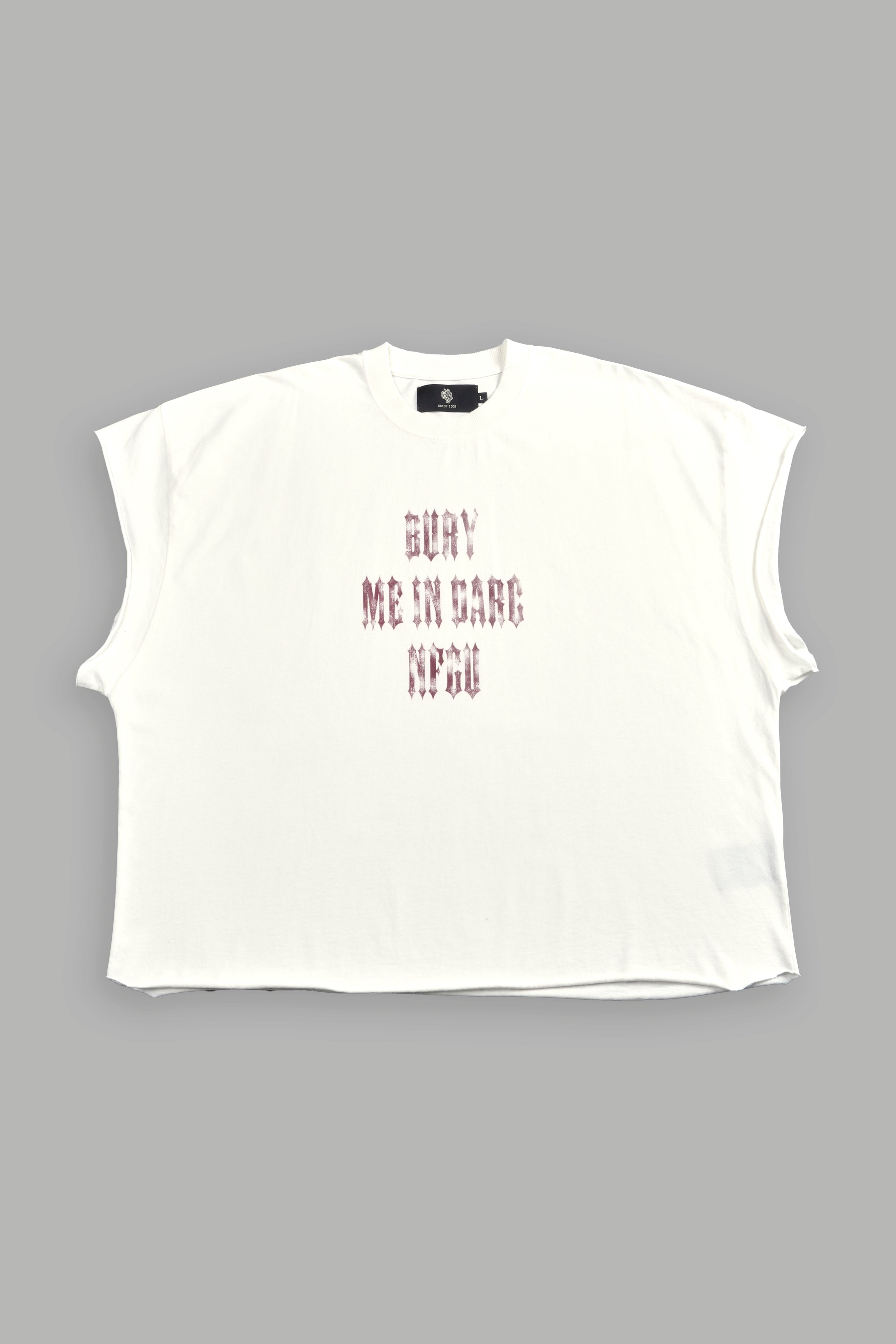 Bury Me in Darc Forever Grunge Cut-Off Tee in Cream