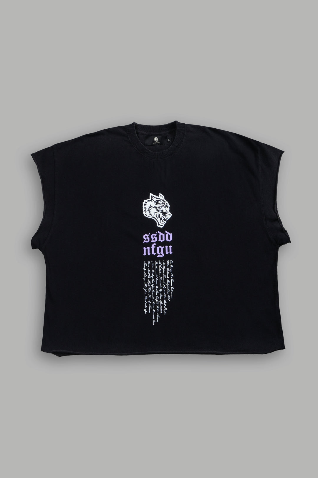 Fallen Angel Grunge Cut-Off Tee in Black