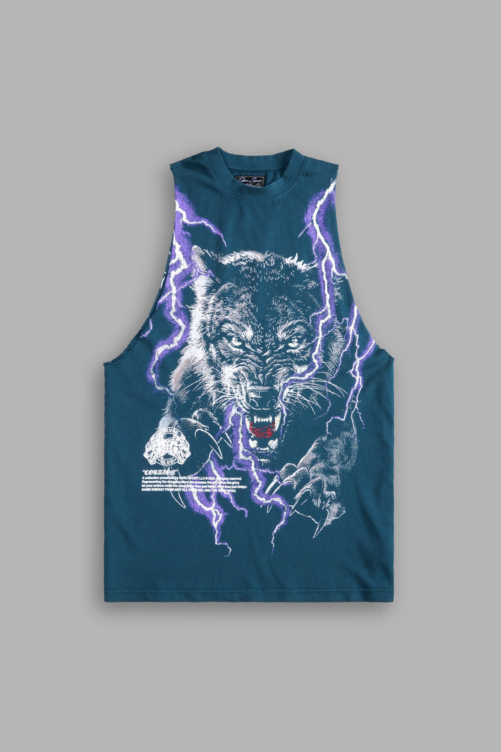 Trust Your Instinct "Vintage Tommy" Muscle Tee in Darc Ocean/Purple Lightning