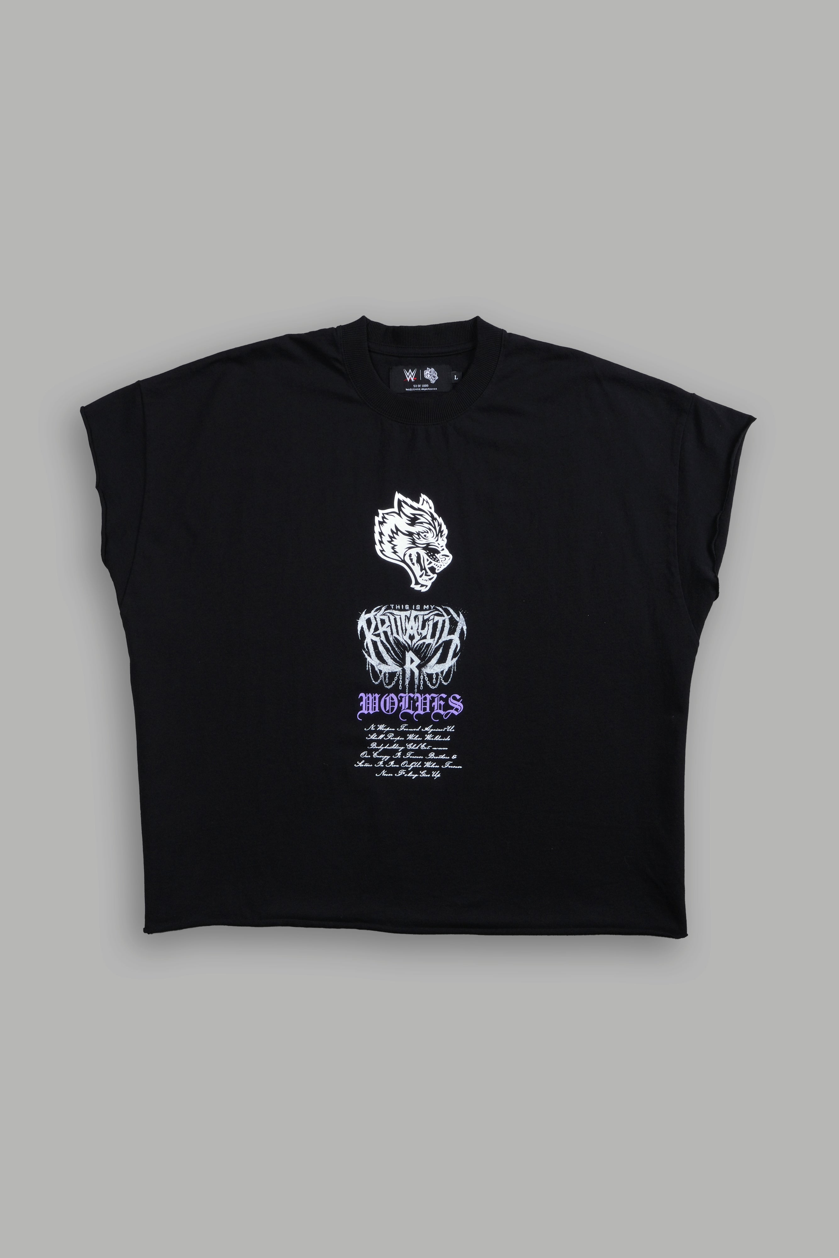 Brutality Grunge Cut-Off Tee in Black