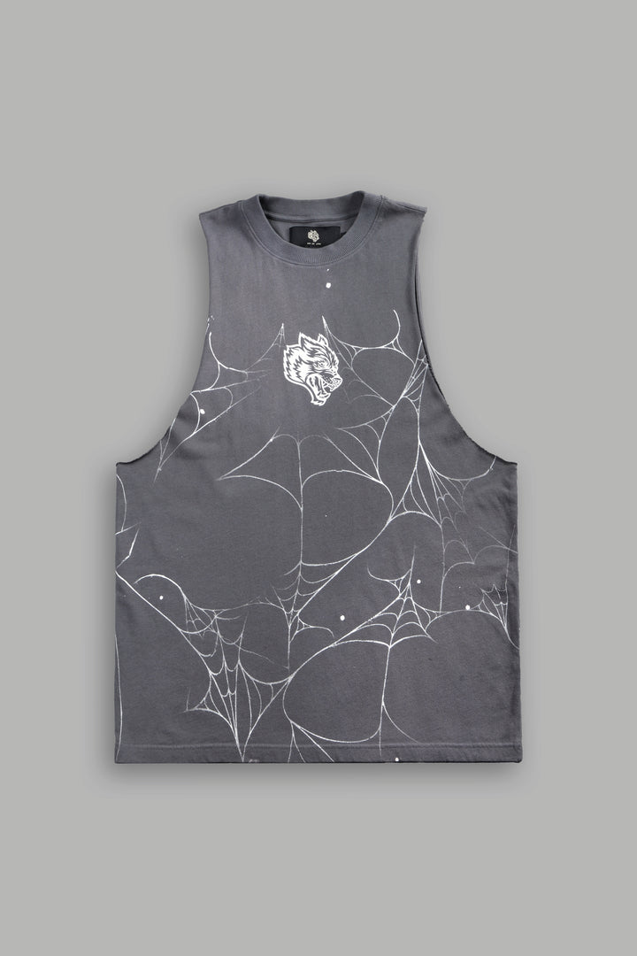 Web Chopper Tommy Muscle Tee in Slate Gray Sun Fade