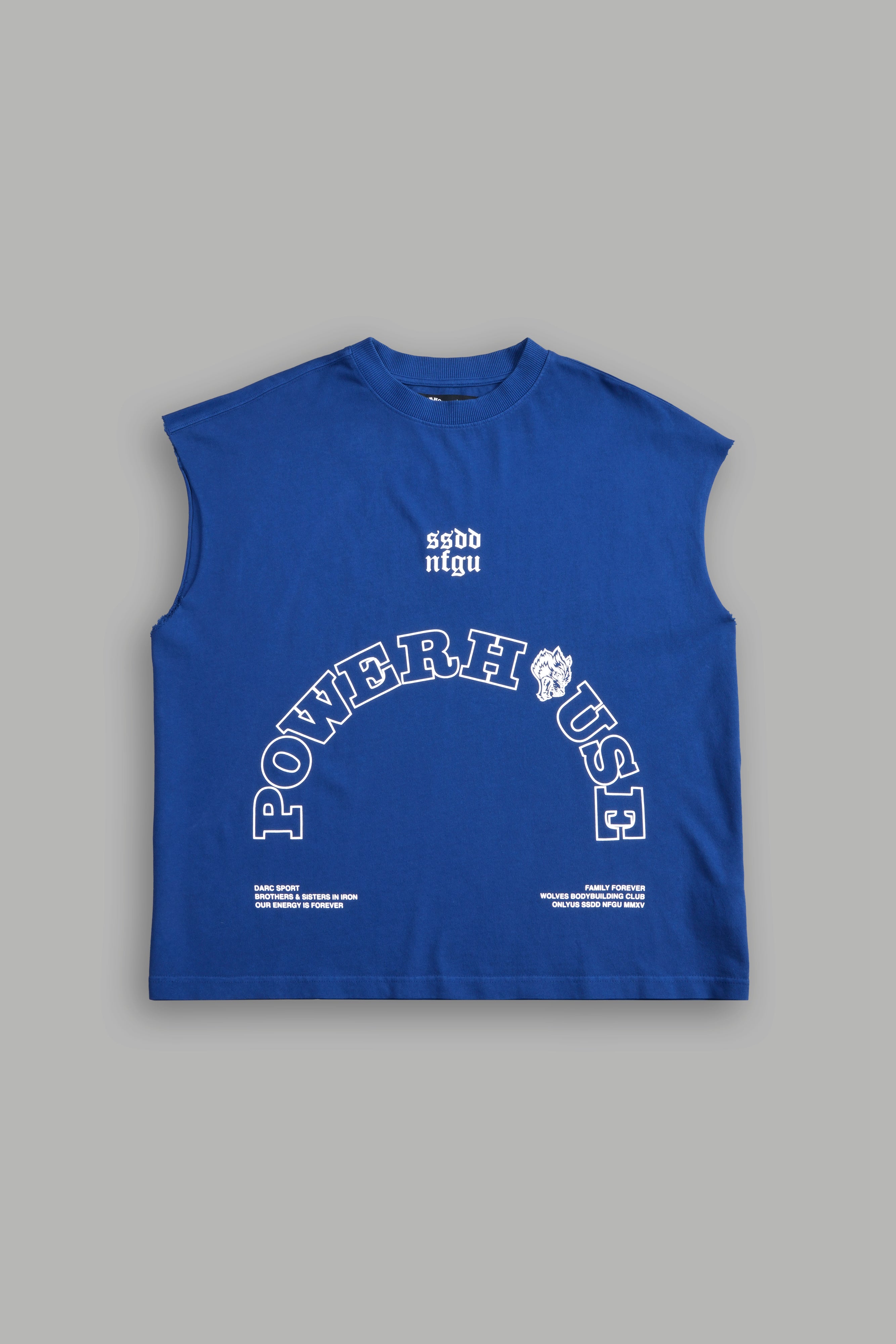 Powerhouse Wolves Premium "Box Cut" Muscle Tee in Darc Cobalt