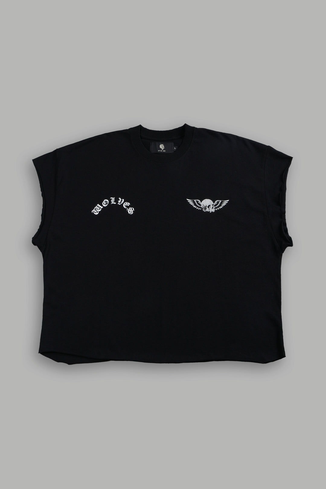 Darc Creed Grunge Cut-Off Tee in Black