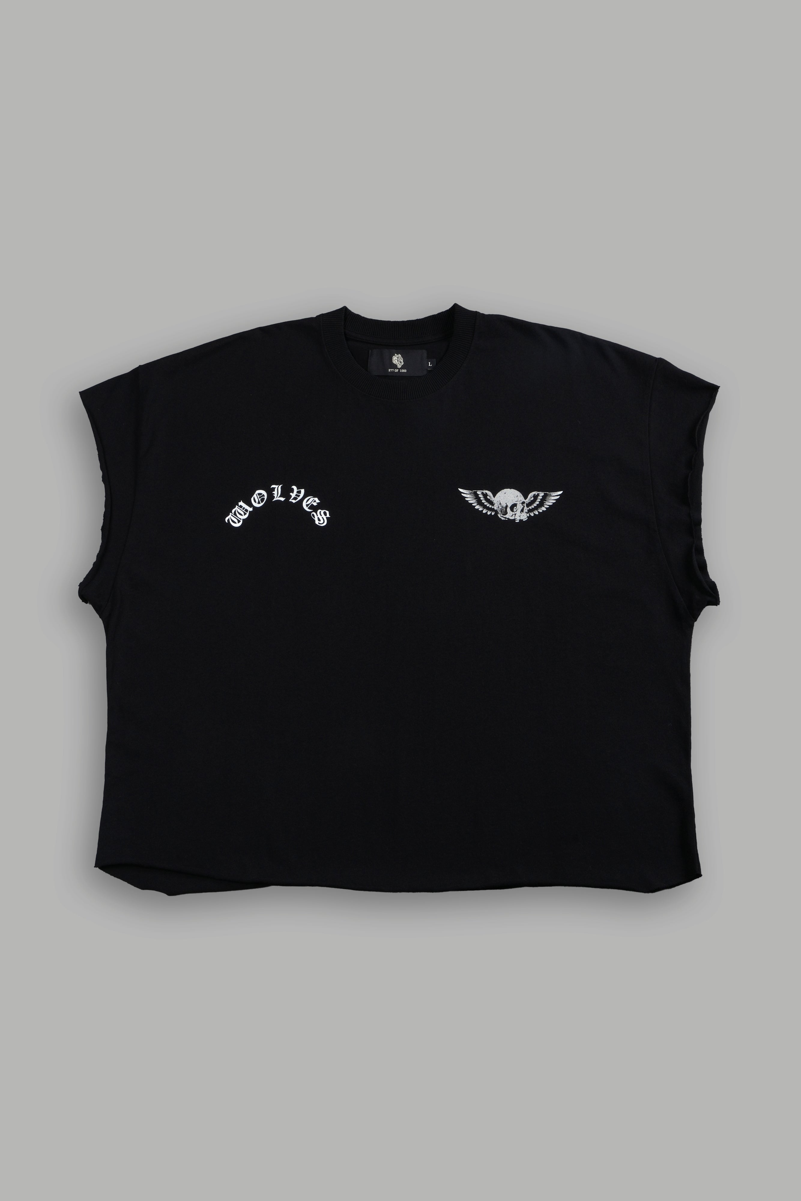 Darc Creed Grunge Cut-Off Tee in Black