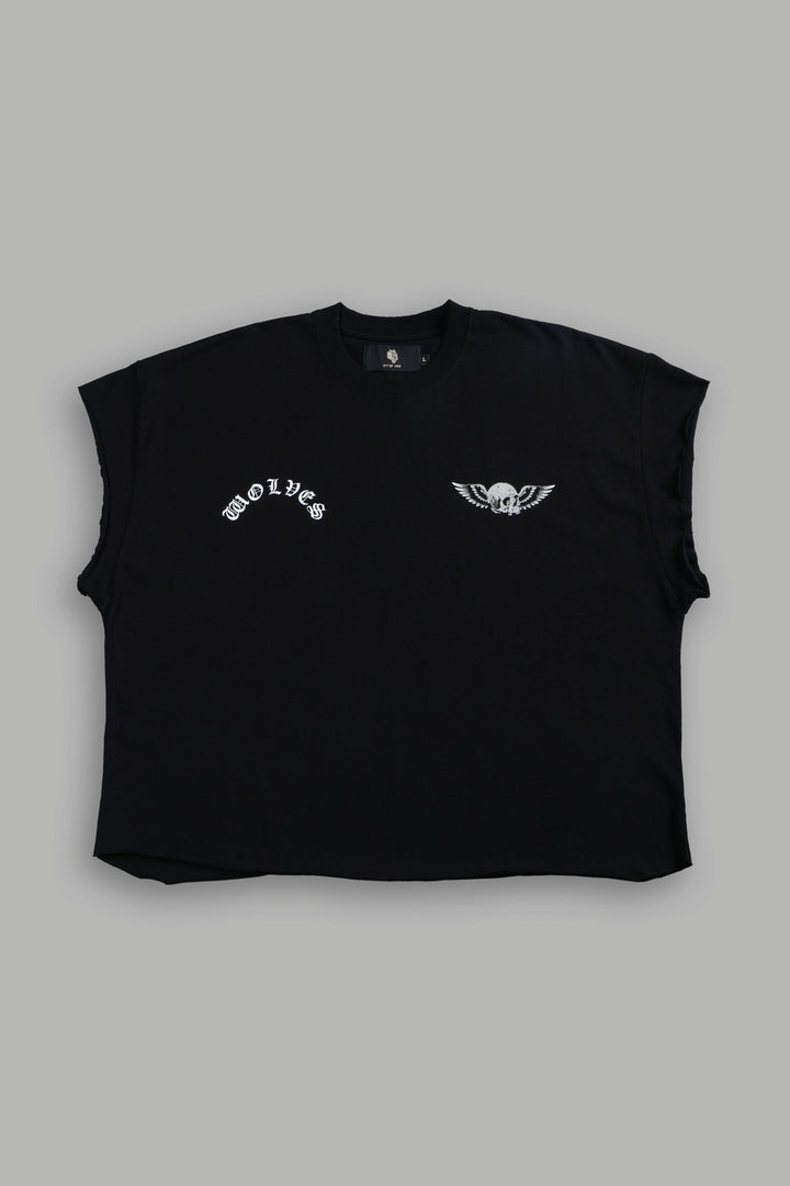 Darc Creed Grunge Cut-Off Tee in Black