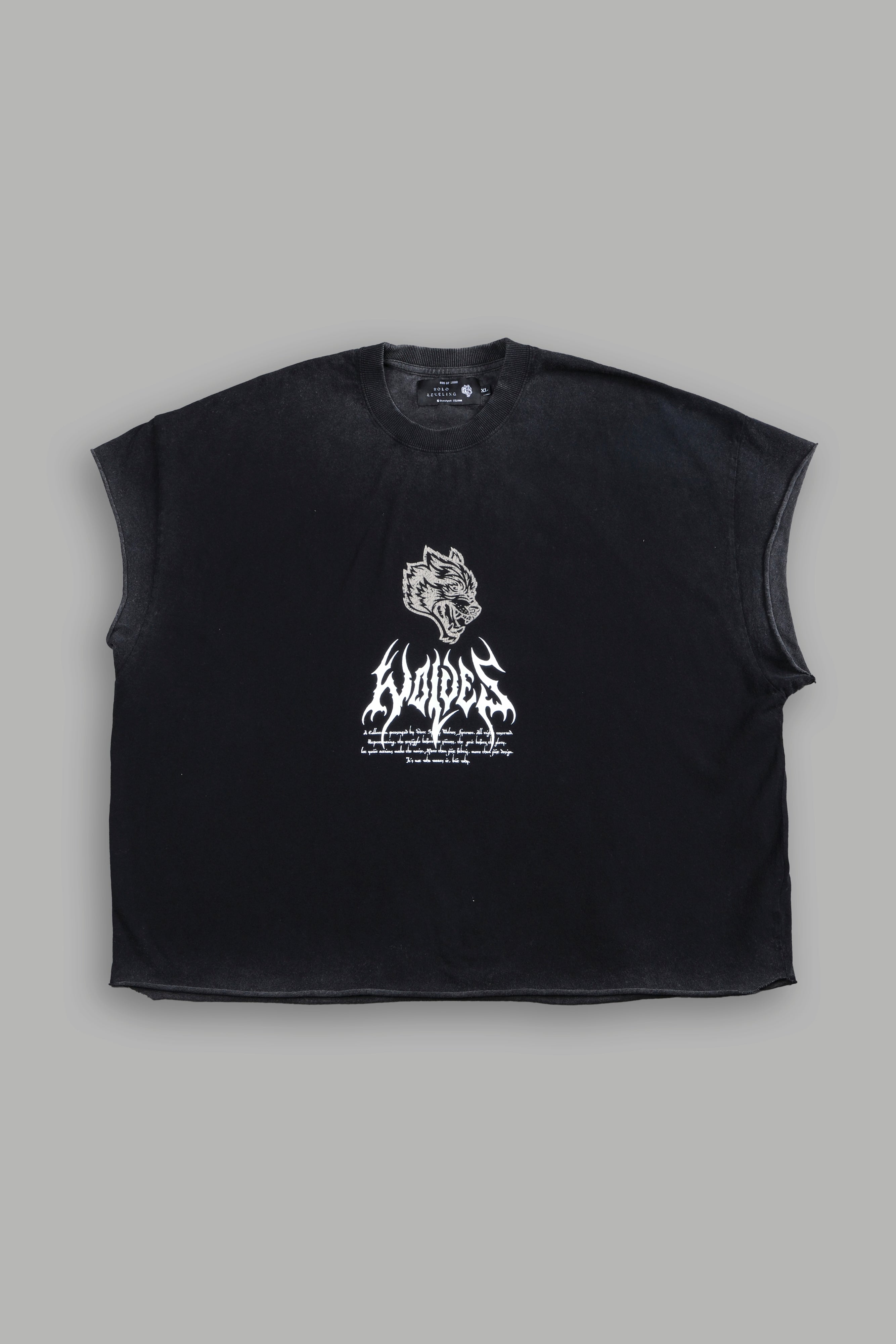 Shadow Shaman Grunge Cut-Off Tee in Black