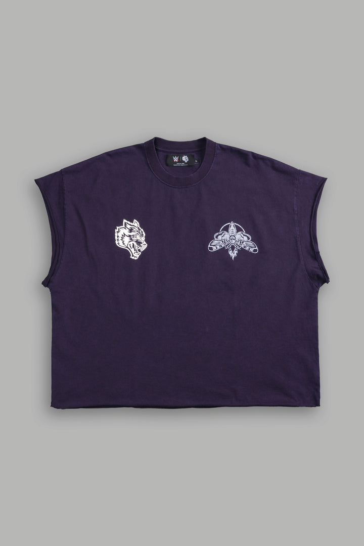 Moth Forever "Grunge" Cut Off Tee in Phantom Purple