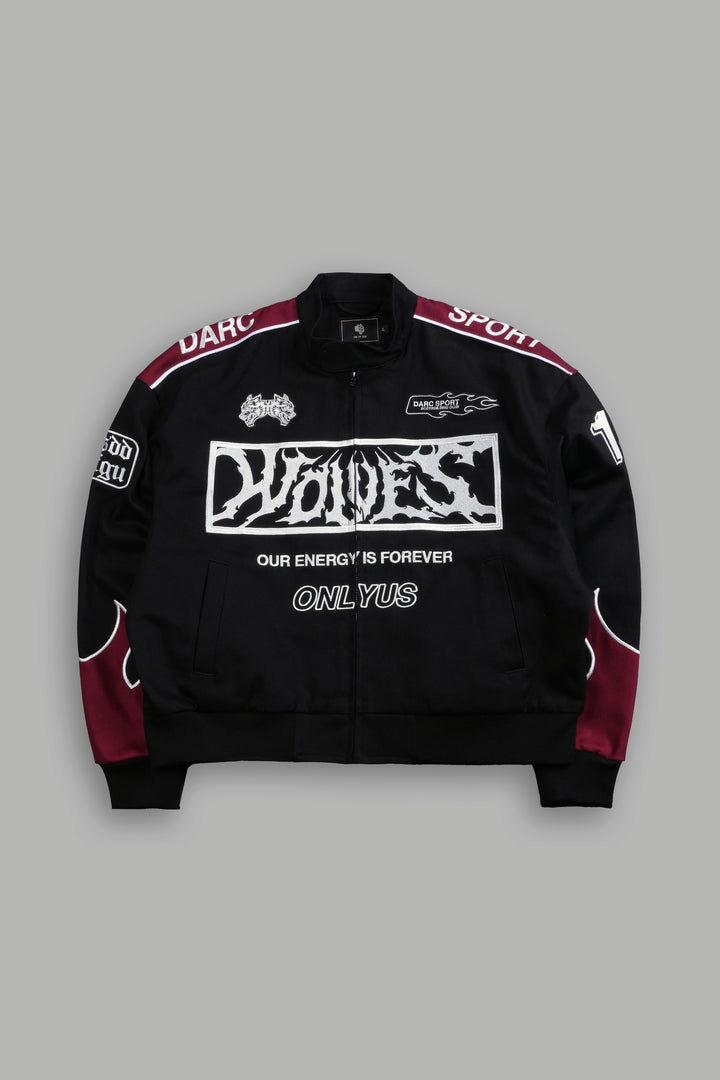 Ride The Fire V2 Gordon Racing Jacket in Black/Oxblood