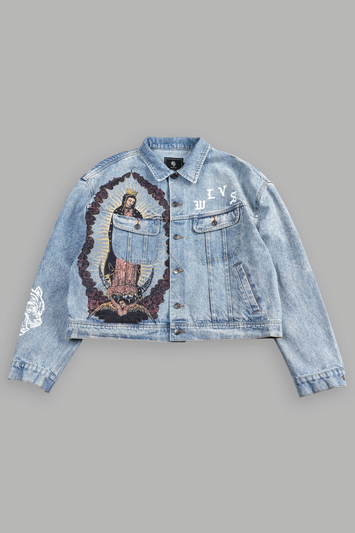 Nuestra Senora Cropped American Denim Jacket In Light Wash