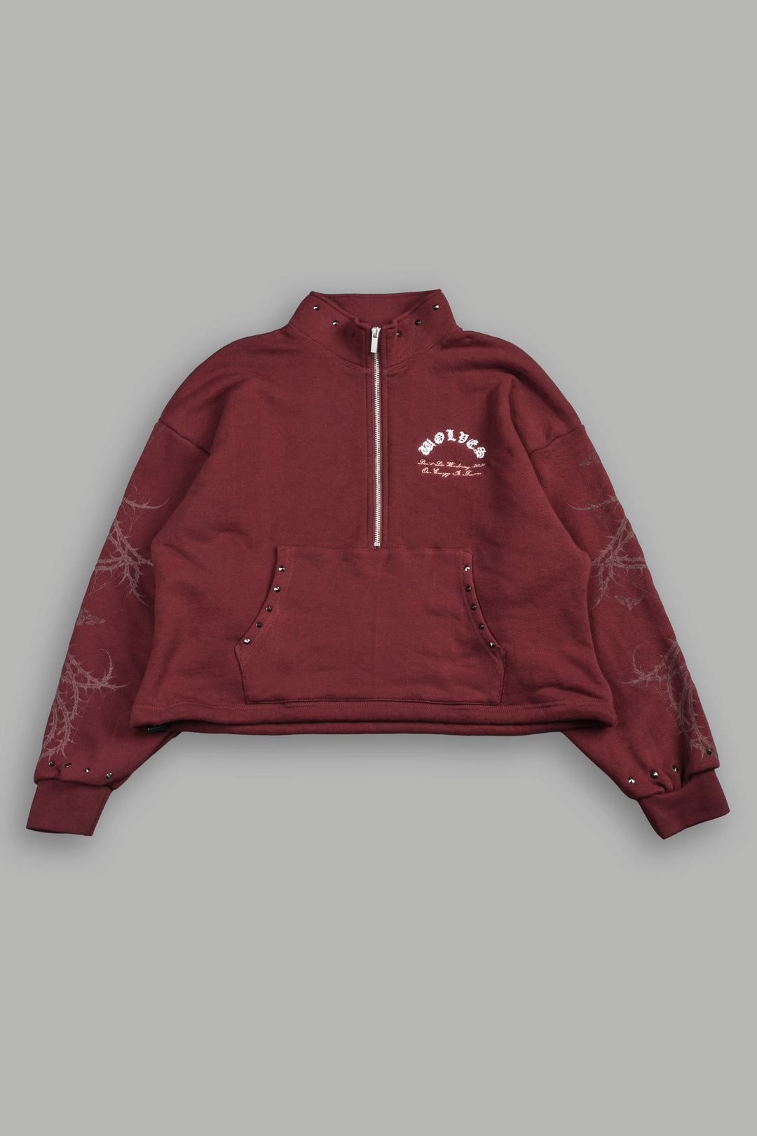 Hesh Chopper Thorns She Everson Mockneck Sweater In Oxblood