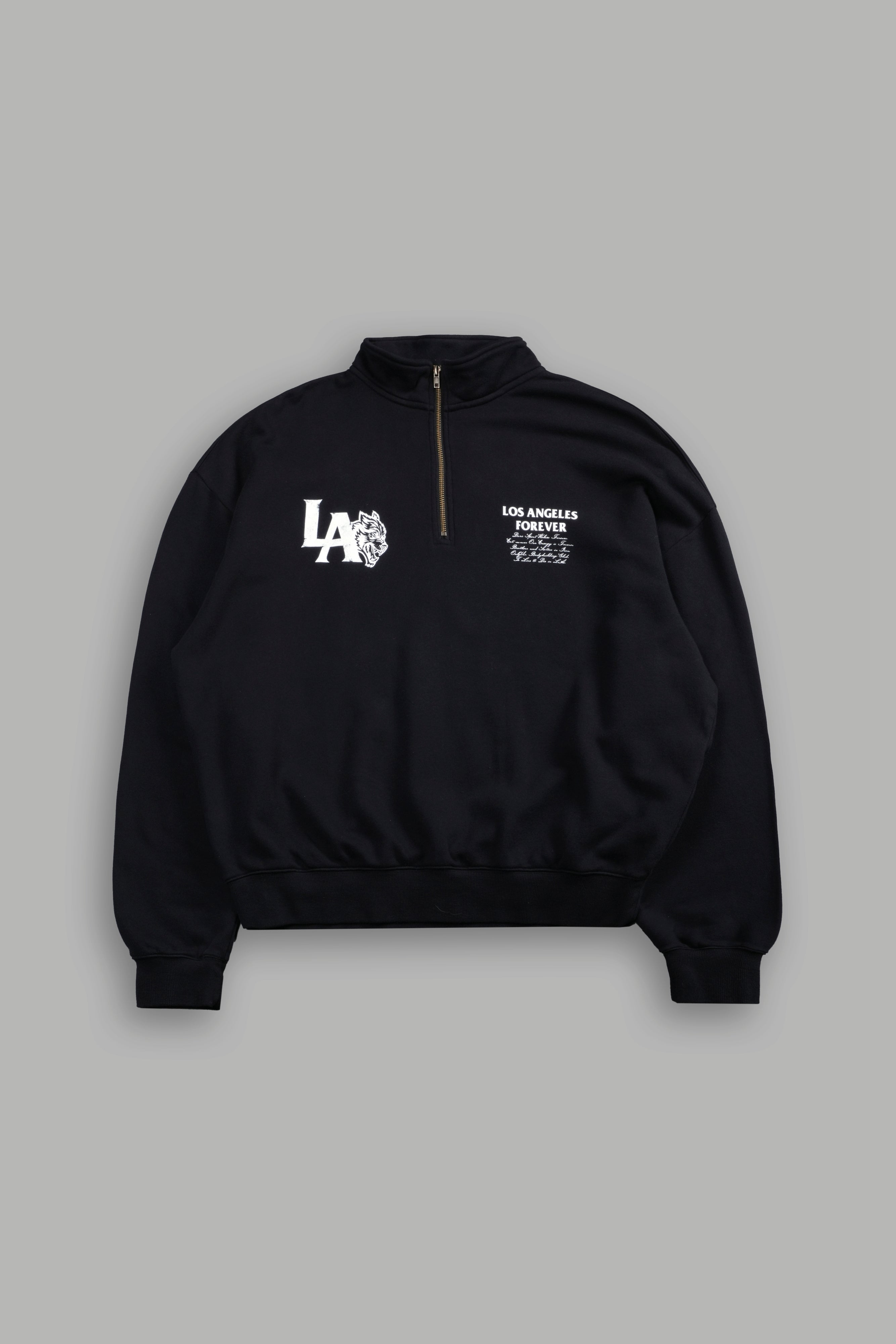 La Wolves V2 Duke 1/4 Zip Mock Neck in Black