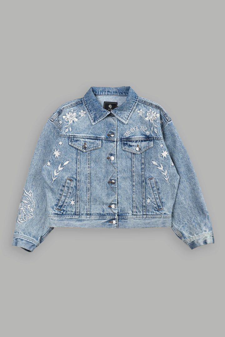Tales We Tell She American Denim Jacket in Light Wash