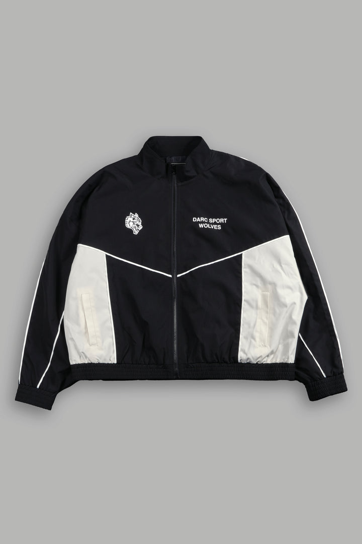 Darc Sport Wolves Unisex Pyramid Quinn Track Jacket in Black/Sand