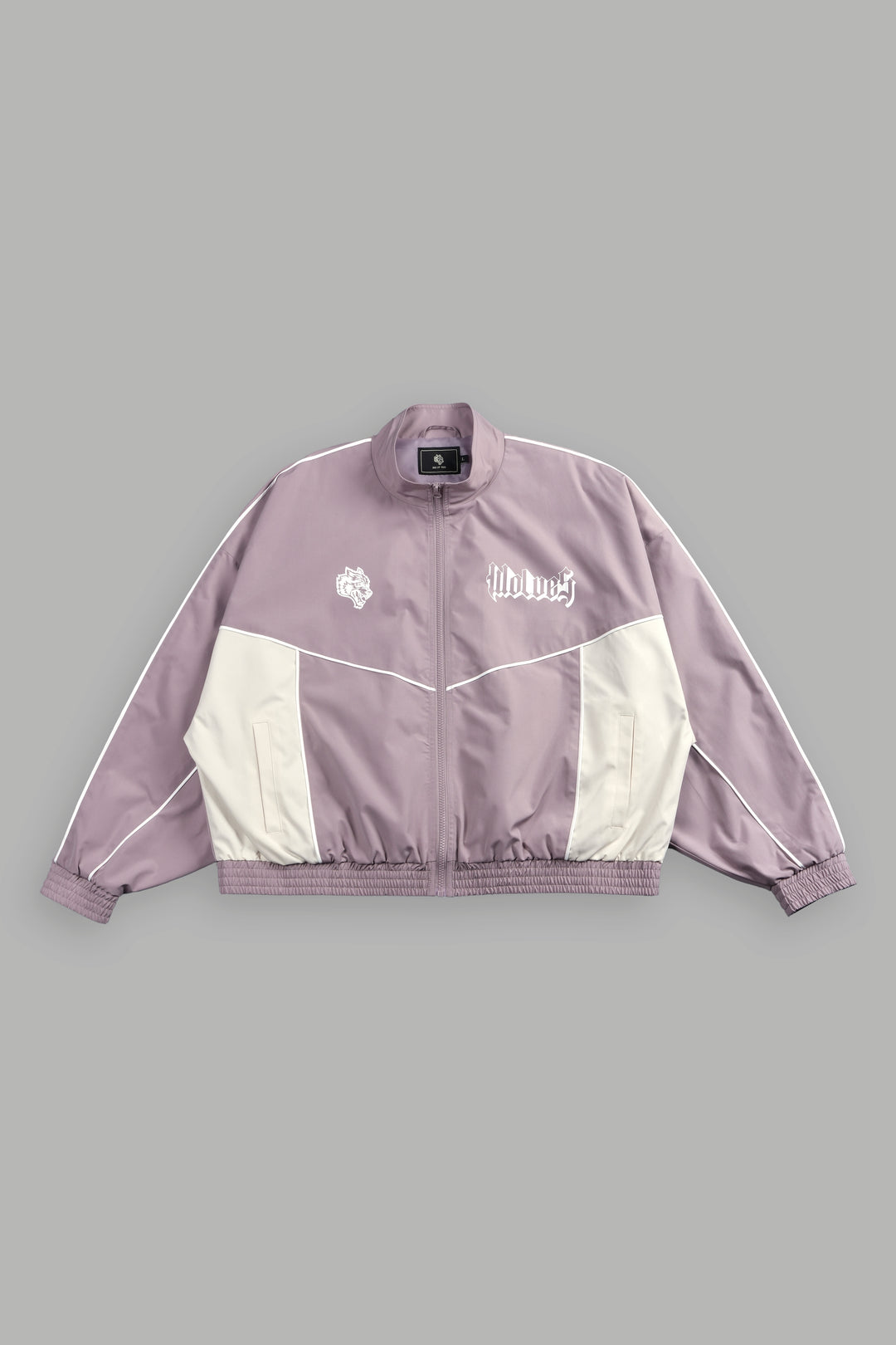 Our Passion Quinn Unisex Track Jacket in Light Mauve/Sand