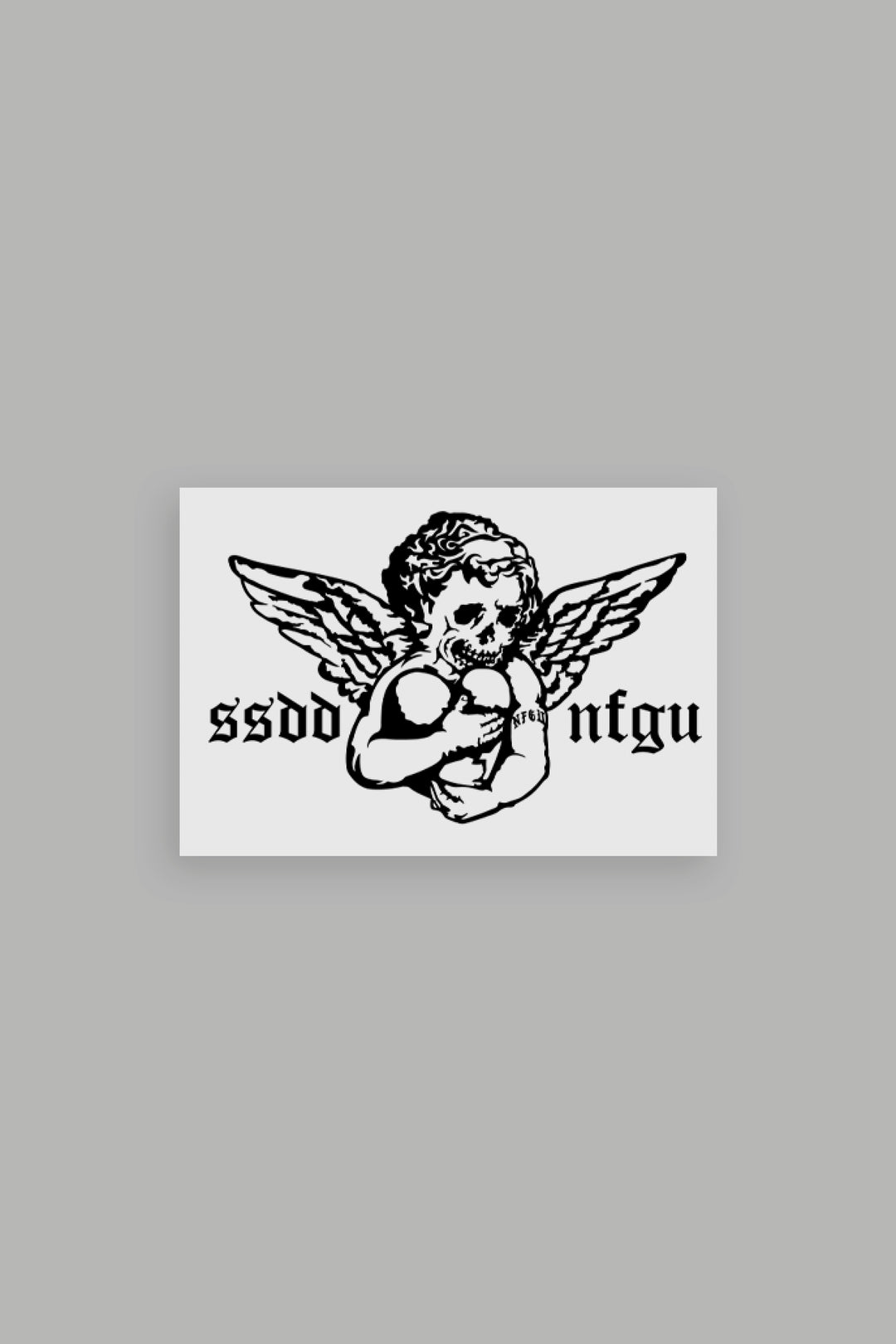 Shielded Heart Large Sticker in Black