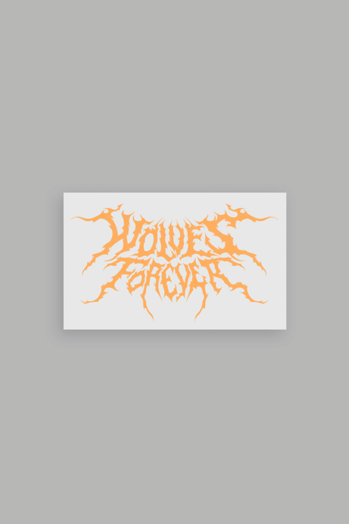Wolves Hesh Large Sticker in Orange
