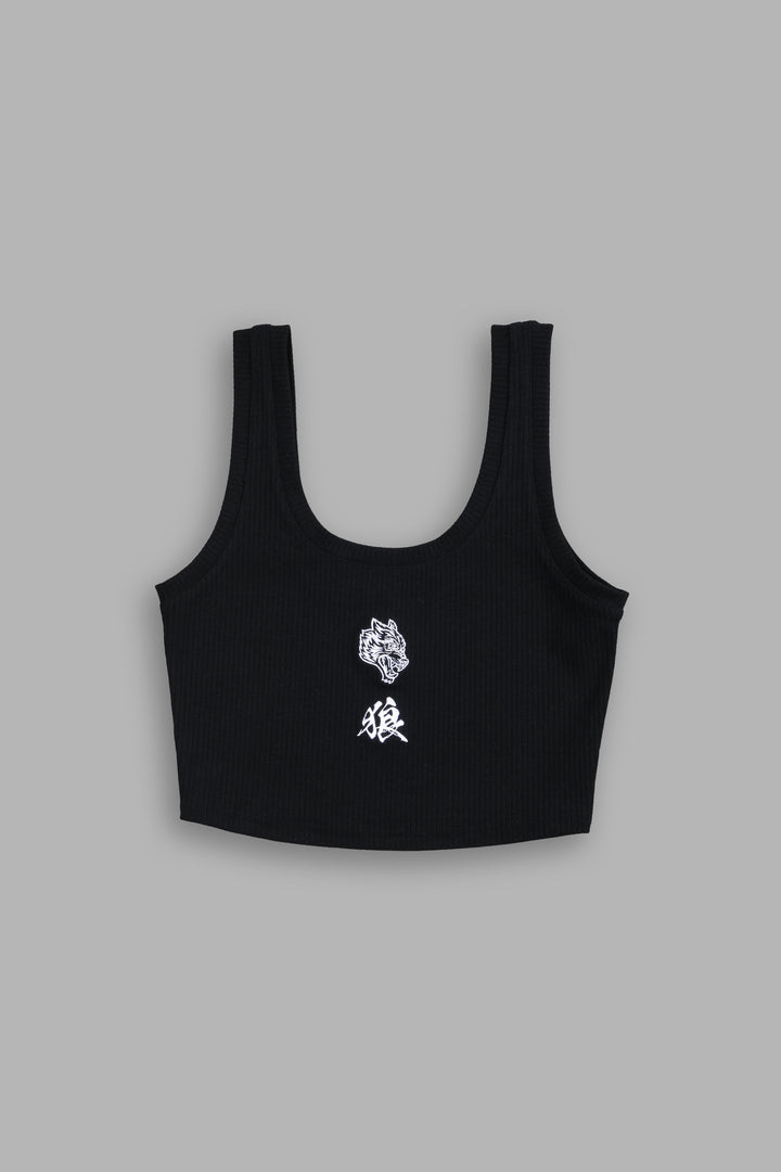 Bushido Wolf She Classic Ribbed Tank in Black