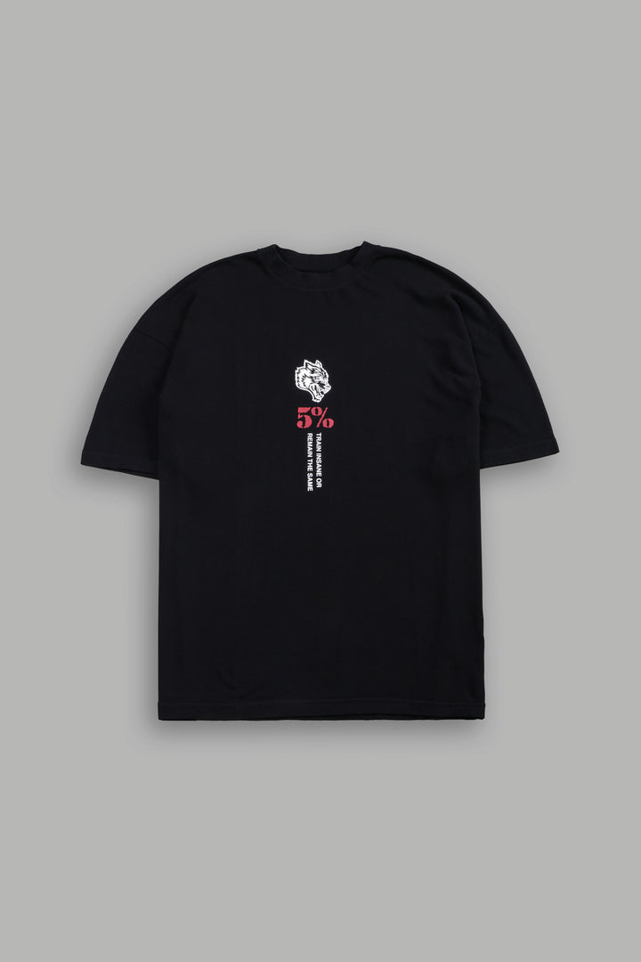 5% Forever Premium Oversized Tee in Black