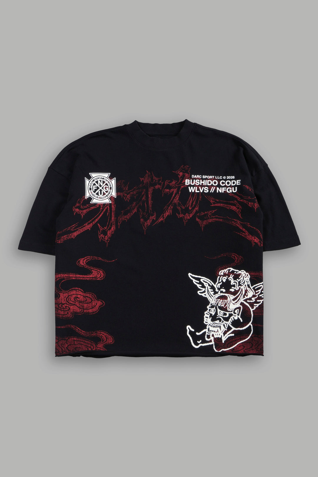 Gates Inferno Premium Raw Hem Box Cut Tee in Black